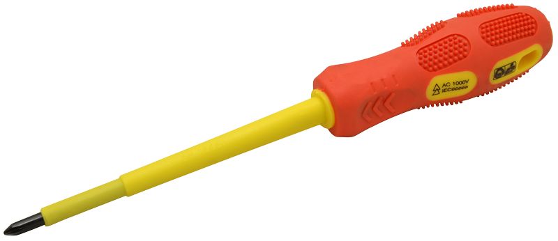 Tracon SD6100S Csavarhúzó,csillagfejű,1000V-ra szigetelt,sárga-piros nyél AC 1000V,6x100mm
