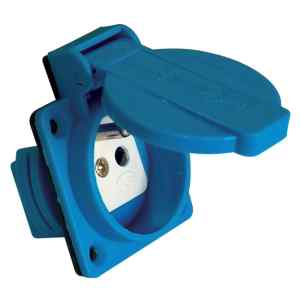 Tracon TICS-105SF Beépíthető csatlakozóaljzat,csapos védőérintkezővel,kerek 16A,250V,2P+E,IP54