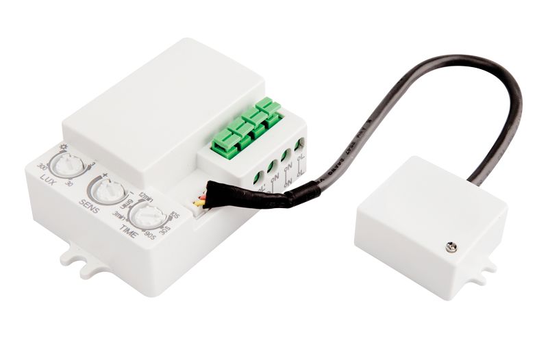 Tracon TMB-L01M Mozgásérzékelő,radaros,lámpatestekbe,külső érzékelővel 230V,50Hz,5,8GHz,360°,2-8m,10s-12min,3-2000lux,IP20