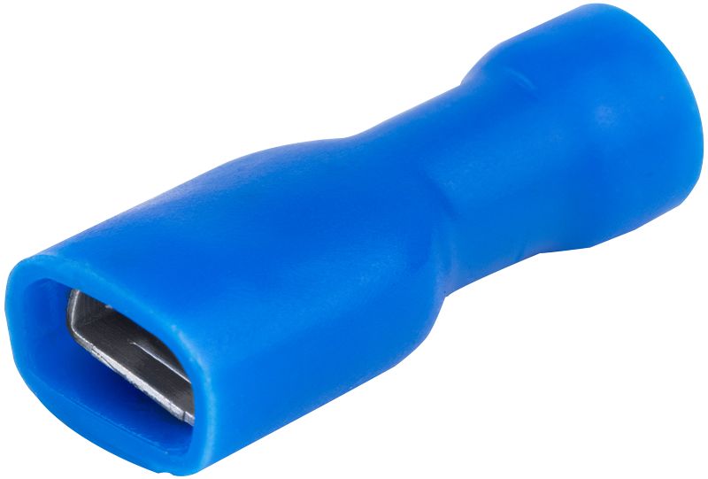 Tracon KTCSH5 Teljes szigetelésű rátolható csatl. hüvely,sárgaréz,kék 2,5mm²,4,8×0,8 mm