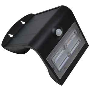 Tracon LSLBB3W Napelemes LED fali világítótest mozgásérzékelővel,fekete 3,2 W,4000 K,400 lm,IP65,3,7 V,2 Ah