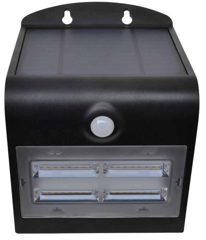 Tracon LSLBB3W Napelemes LED fali világítótest mozgásérzékelővel,fekete 3,2 W,4000 K,400 lm,IP65,3,7 V,2 Ah - Image 3