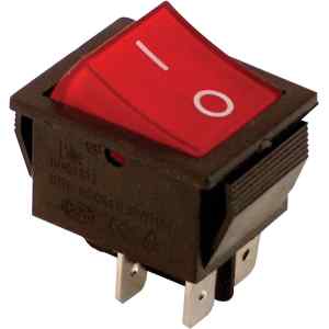 Tracon TES-42 Készülékkapcs.,BE-KI,2-pólus,piros,0-I felirat,világító 16A,250V AC