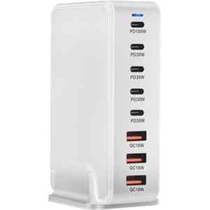 Tracon USB3A5CW USB állomás,fehér 3 USB A,5 USB-C,268W