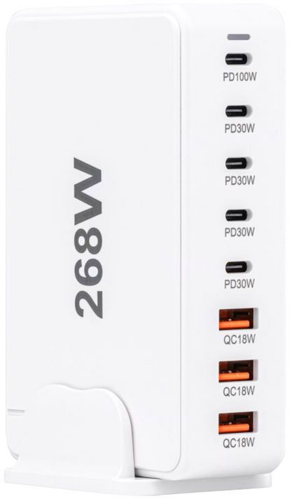 Tracon USB3A5CW USB állomás,fehér 3 USB A,5 USB-C,268W - Image 2