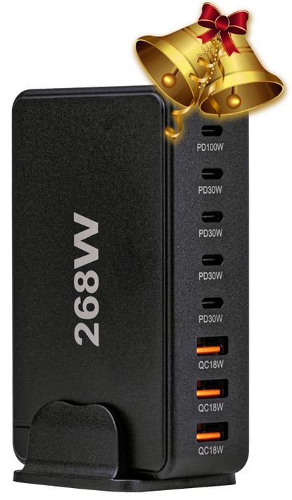 Tracon USB3A5C USB állomás 3 USB A,5 USB-C,268W - Image 3