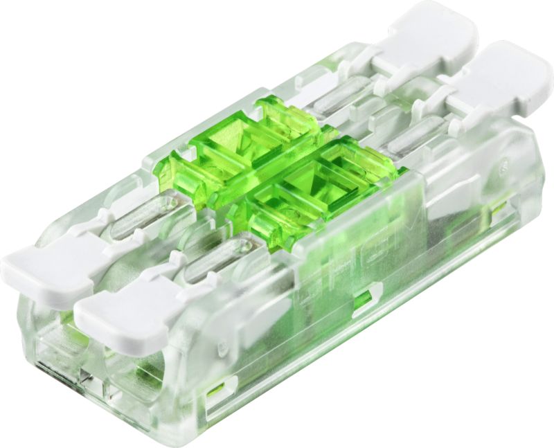 Tracon RVOGTT22 Csavar nélküli vezetékösszekötő,toldó,nyitható,átlátszó 0,5-4mm²,32A,400VAC 2P