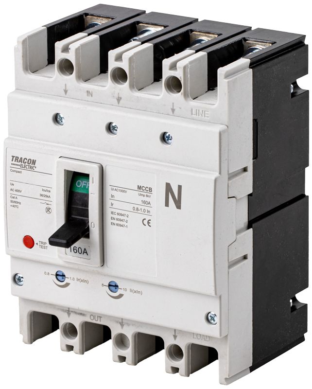 Tracon AKMN4-630 Kompakt megszakító 4P,630A,Ir=In,400/415V,50/60Hz,Icu=50kA,Ics=35kA