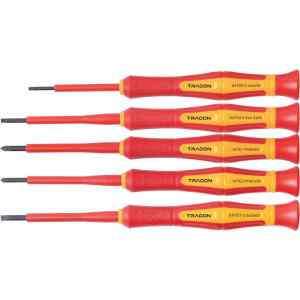 Tracon CSETP5 1000 V-ra szigetelt precíziós csavarhúzó szett AC 1000 V,5pcs