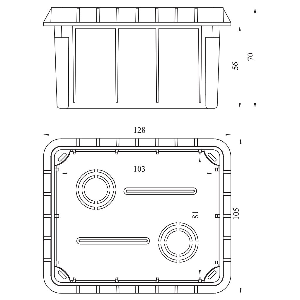Tracon S128X105 Süllyesztett kötődoboz 128×105x70 mm,IP40 - Image 2