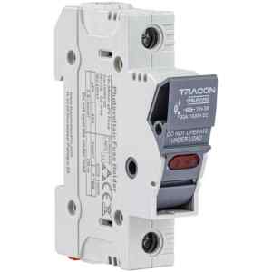 Tracon CFBL1P32 Szakaszolókapcsoló-biztosító hengeres bizt.hoz,maszkolható 32A,10x38mm,Un=400V/690V,1P,LED