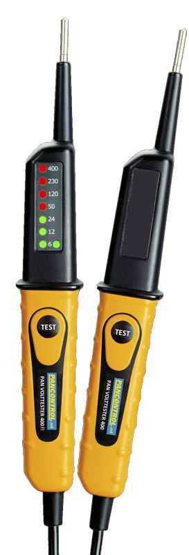 Tracon PANVOLTTESTER400FI 2 pólusú feszültségvizsgáló LED kijelző és AVK teszter 6‐400V AC/DC,30mA FI‐Test