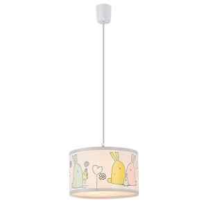 Rábalux 72166 Flappy,beltéri gyerek lámpa függeszték  E27 1xMAX40W nyuszis Beltéri Gyereklámpa IP20 fehér textil