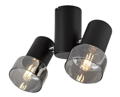 Rábalux 73053 Hatice,beltéri minimál mennyezeti E14 2xMAX15W L24,5cm Beltéri lámpa Spotlámpa IP20 fekete üveg