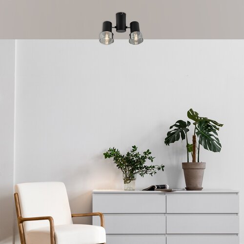 Rábalux 73053 Hatice,beltéri minimál mennyezeti E14 2xMAX15W L24,5cm Beltéri lámpa Spotlámpa IP20 fekete üveg - Image 9