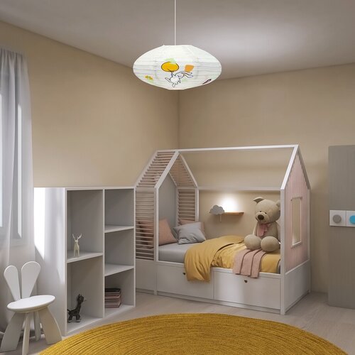 Rábalux 71408 Hopply,beltéri gyerek lámpa papír mennyezeti D50cm nyuszi Beltéri Gyereklámpa IP20 fehér - Image 3