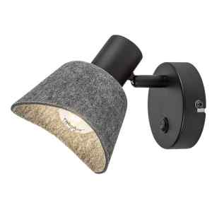 Rábalux 73005 Farelia,beltéri modern fali E14 1xMAX10W L17cm Beltéri lámpa Spotlámpa IP20 fekete filc