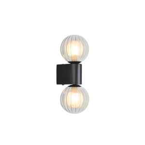 Rábalux 75022 Colzar,beltéri modern fali G9 2xMAX3,5W H28cm Beltéri lámpa Fürdőszobai IP44 matt fekete üveg