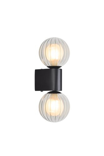 Rábalux 75022 Colzar,beltéri modern fali G9 2xMAX3,5W H28cm Beltéri lámpa Fürdőszobai IP44 matt fekete üveg