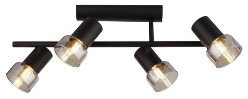 Rábalux 73054 Hatice,beltéri minimál mennyezeti E14 4xMAX15W L57,5cm Beltéri lámpa Spotlámpa IP20 fekete üveg - Image 4