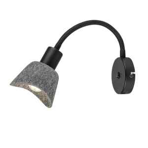 Rábalux 73009 Farelia,beltéri modern fali E14 1xMAX10W H25cm Beltéri lámpa IP20 fekete filc