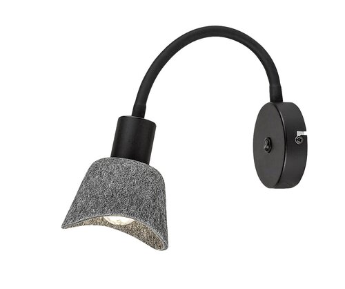 Rábalux 73009 Farelia,beltéri modern fali E14 1xMAX10W H25cm Beltéri lámpa IP20 fekete filc - Image 3