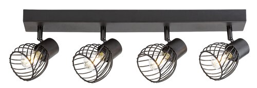 Rábalux 73004 Aberama indusztriális beltéri spotlámpa E14 4X MAX 10W IP20 fekete