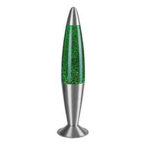 Rábalux 76113 Glitter2,lávalámpa dekor LED25W H40cm zöld Beltéri lámpa Gyereklámpa IP20 ezüst üveg