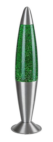 Rábalux 76113 Glitter2,lávalámpa dekor LED25W H40cm zöld Beltéri lámpa Gyereklámpa IP20 ezüst üveg