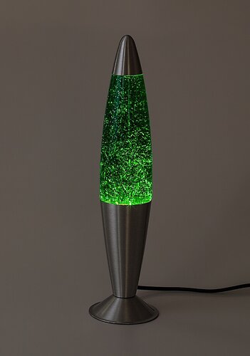 Rábalux 76113 Glitter2,lávalámpa dekor LED25W H40cm zöld Beltéri lámpa Gyereklámpa IP20 ezüst üveg - Image 3