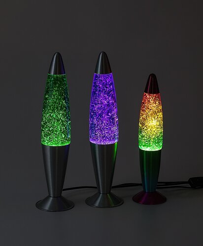 Rábalux 76113 Glitter2,lávalámpa dekor LED25W H40cm zöld Beltéri lámpa Gyereklámpa IP20 ezüst üveg - Image 5