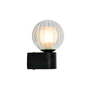 Rábalux 75021 Colzar,beltéri modern fali G9 1xMAX3,5W H15cm Beltéri lámpa Fürdőszobai IP44 matt fekete üveg