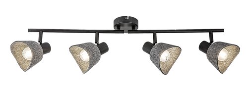 Rábalux 73008 Farelia,beltéri modern mennyezeti E14 4xMAX10W L70cm Beltéri lámpa Spotlámpa IP20 fekete filc - Image 3
