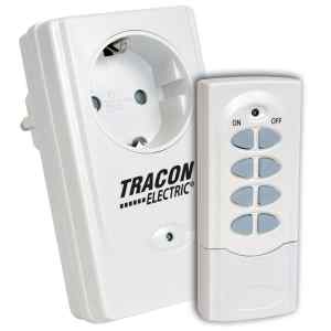 Tracon RCS11 Távkapcsolós csatlakozóaljzat,1 aljzat,1 távírányító 230VAC,50Hz,3600W,IP20,433,92MHz