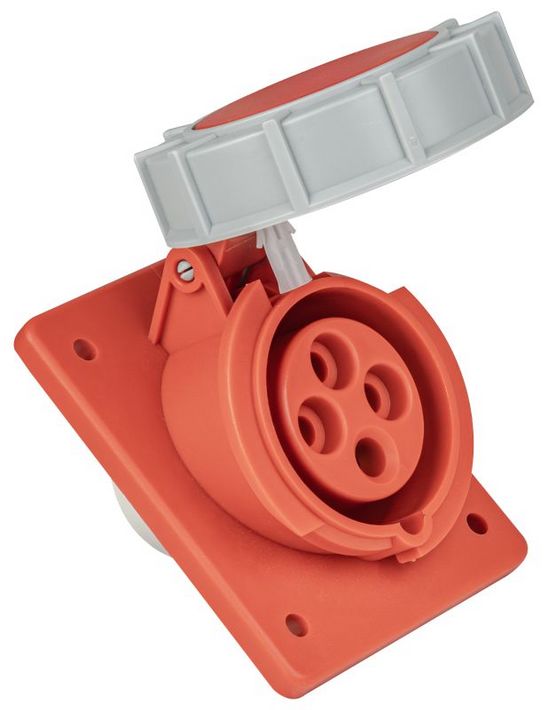 Tracon TICS-314IP67 Beépíthető ferde ipari csatlakozóaljzat 16A, 400V, 3P+E, 6h, IP67