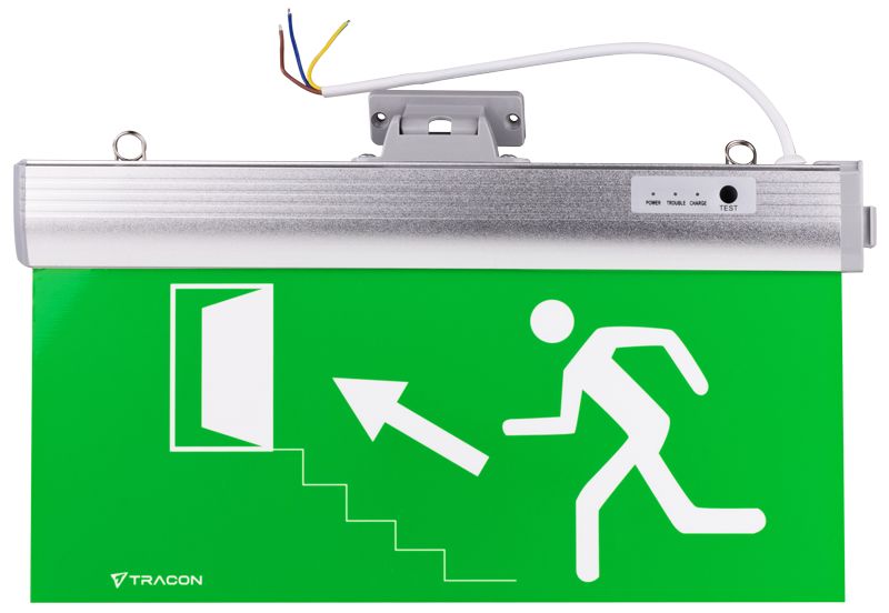 Tracon EXIT-04-J-NM Élvilágítós LED kijáratjelző ragasztható piktogramokkal 230V, 50Hz, 36×LED, 3h, 3,7V / 1200mAh, Li-ion, IP30
