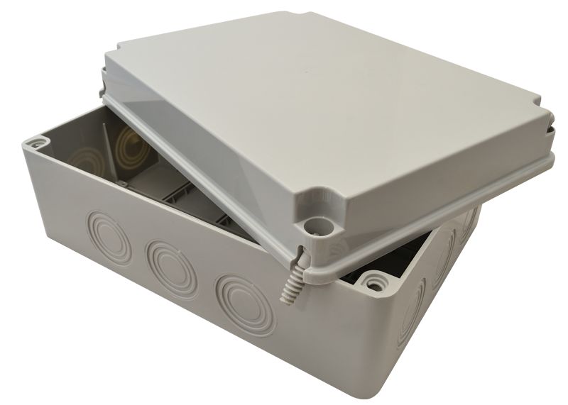 Tracon MED403013 Elektronikai doboz, világos szürke, teli fedéllel 400x300x130, IP67