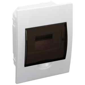 Tracon EDS-6/1 Süllyesztett elosztódoboz,füstszínű ajtóval,N/PE sínnel 1×6 modul,IP40