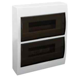 Tracon EDFK-12/2 Falon kívüli elosztódoboz,füstszínű ajtóval,N/PE sínnel 2×12 modul,IP40