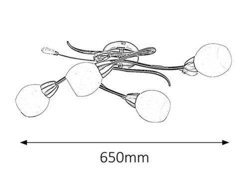Rábalux Emily 2620 mennyezeti lámpa – 4xE14, szatin króm, opálüveg, 65 cm, IP20 - Image 3