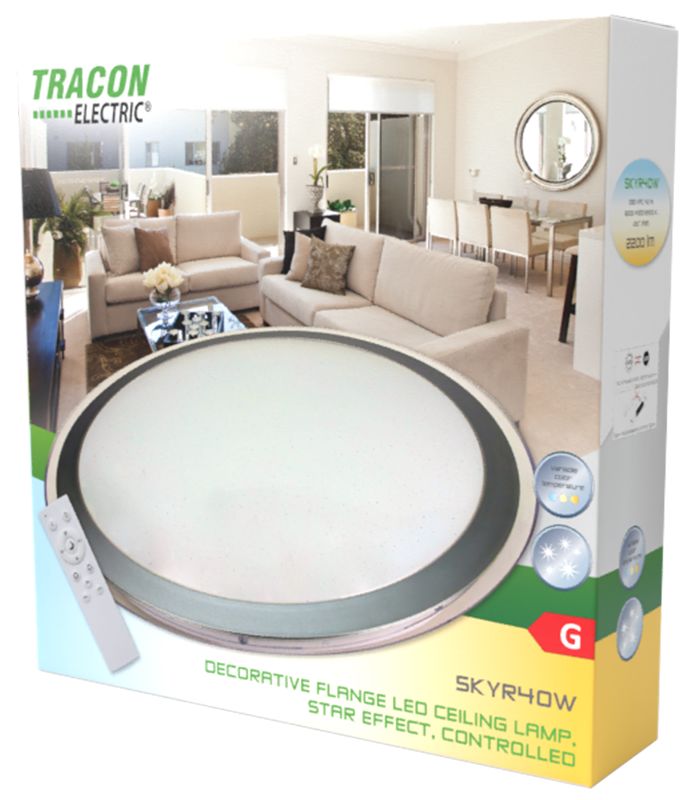 Tracon SKYR60W Díszperemes csillagos LED mennyezeti lámpa,vezérelhető 230 VAC,60W,4000lm,3000/4000/6500K,120°,IP20,EEI=G - Image 3