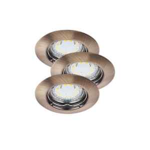 Rábalux 1048 Lite klasszikus beltéri ráépíthető és beépíthető lámpa GU10 1x MAX 50W IP44/ IP40 bronz