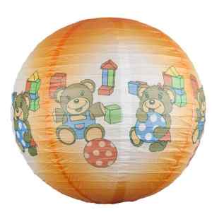 Rábalux R-4900 Sweet Ball – Színes Mackós Gyereklámpa, Függeszték D40 cm, Papír/Fém