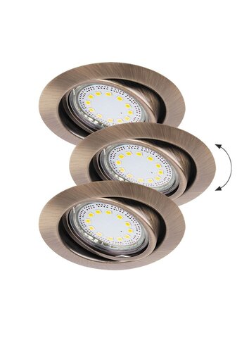Rábalux 1051 Lite klasszikus beltéri ráépíthető és beépíthető lámpa GU10 1x MAX 50W IP40 bronz