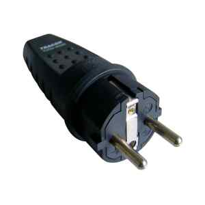 Tracon TICS-012G Csatlakozó dugó,védőérintkezővel,gumi 16A,250V,2P+E,IP44