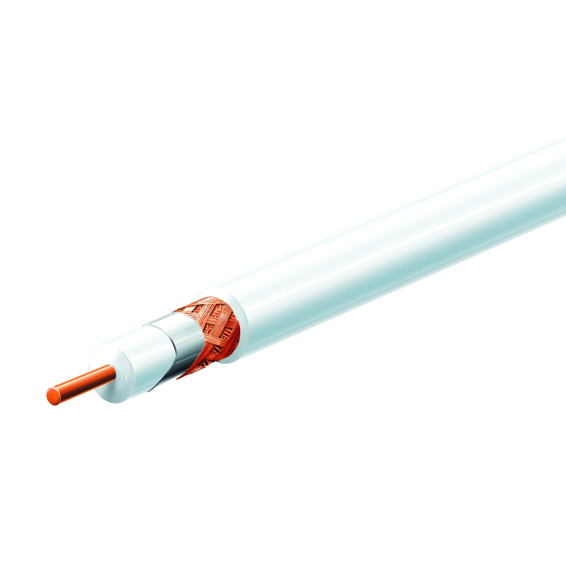 Home RG 6-32/WH koax kábel, 75 Ohm, PVC és PE szigetelés, réz ér, 32 szál rézharisnya, alumínium + PET fólia, 100m, fehér - Image 2