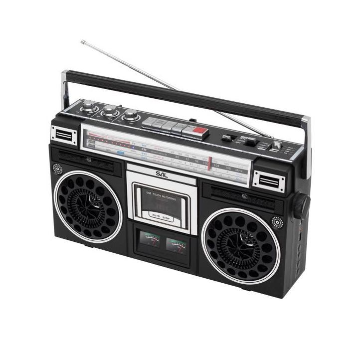 SAL RRT BROOKLYN sztereó kazettás rádiós magnó, Bluetooth, USB, microSD, MP3, felvétel, 4-sávos rádió, multimédia
