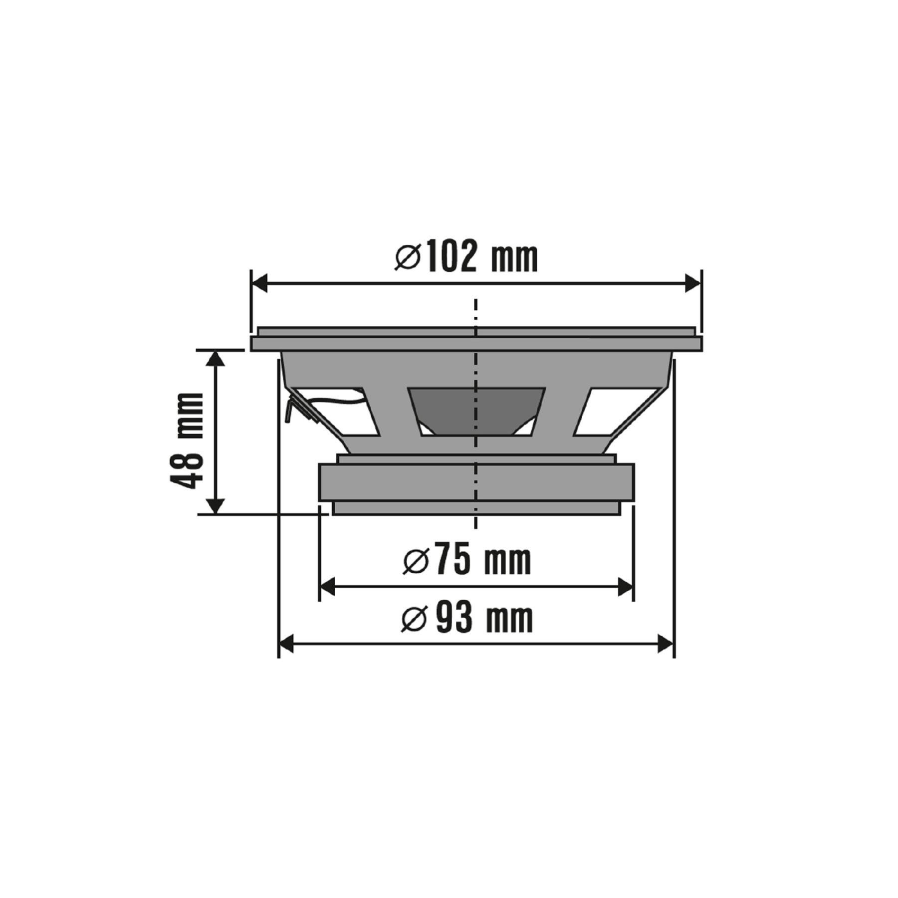 SAL BK 100 autóhangszóró pár, 100 mm, dupla kónusz, 2 x 45 Wmax, 4 Ohm, 55 - 19.000 Hz, 85 dB, PEI magas tölcsér, cellulóz mélyközép kónusz - Image 2
