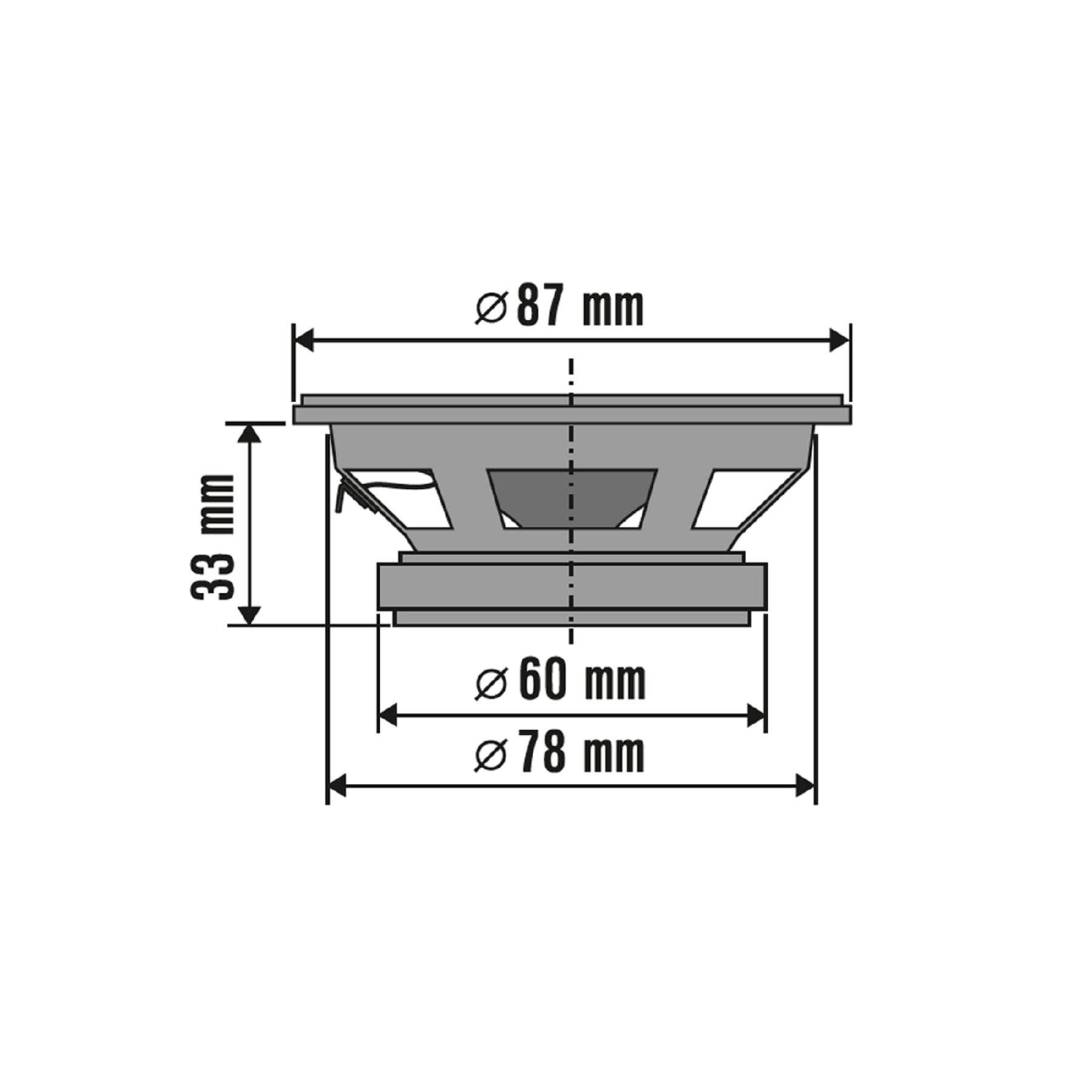 SAL BK 087 autóhangszóró pár, 87 mm, 2 x 35 Wmax, 75 - 18.500 Hz, 85 dB, PEI magas tölcsér, cellulóz mélyközép kónusz - Image 2