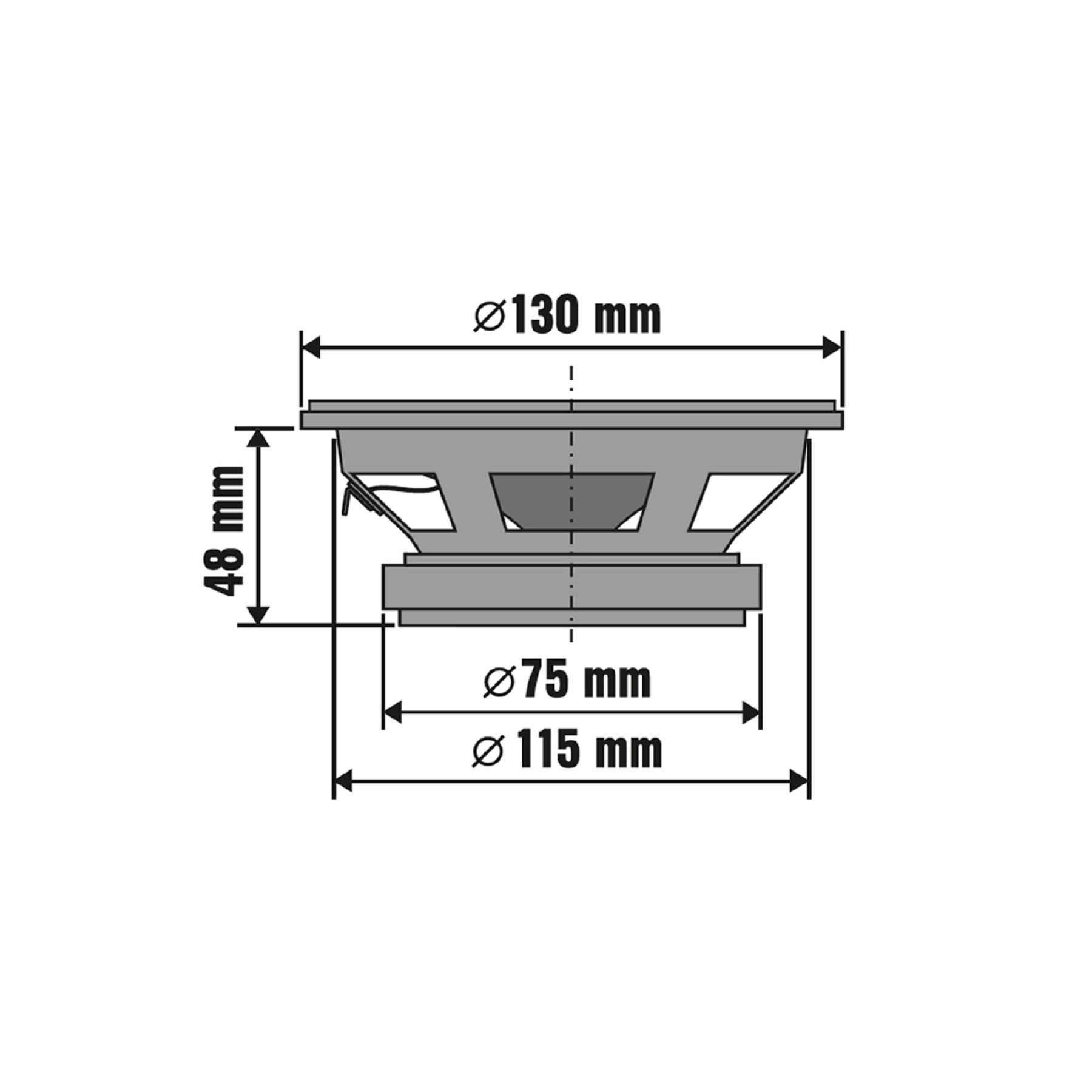 SAL BK 130 autóhangszóró pár, 130 mm, dupla kónusz, 2 x 50 Wmax, 4 Ohm, 50 - 19.000 Hz, 86 dB, PEI magas tölcsér, cellulóz mélyközép kónusz - Image 2